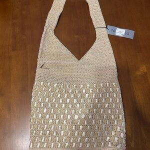 Savannah Beige Crochet Shoulder Bag